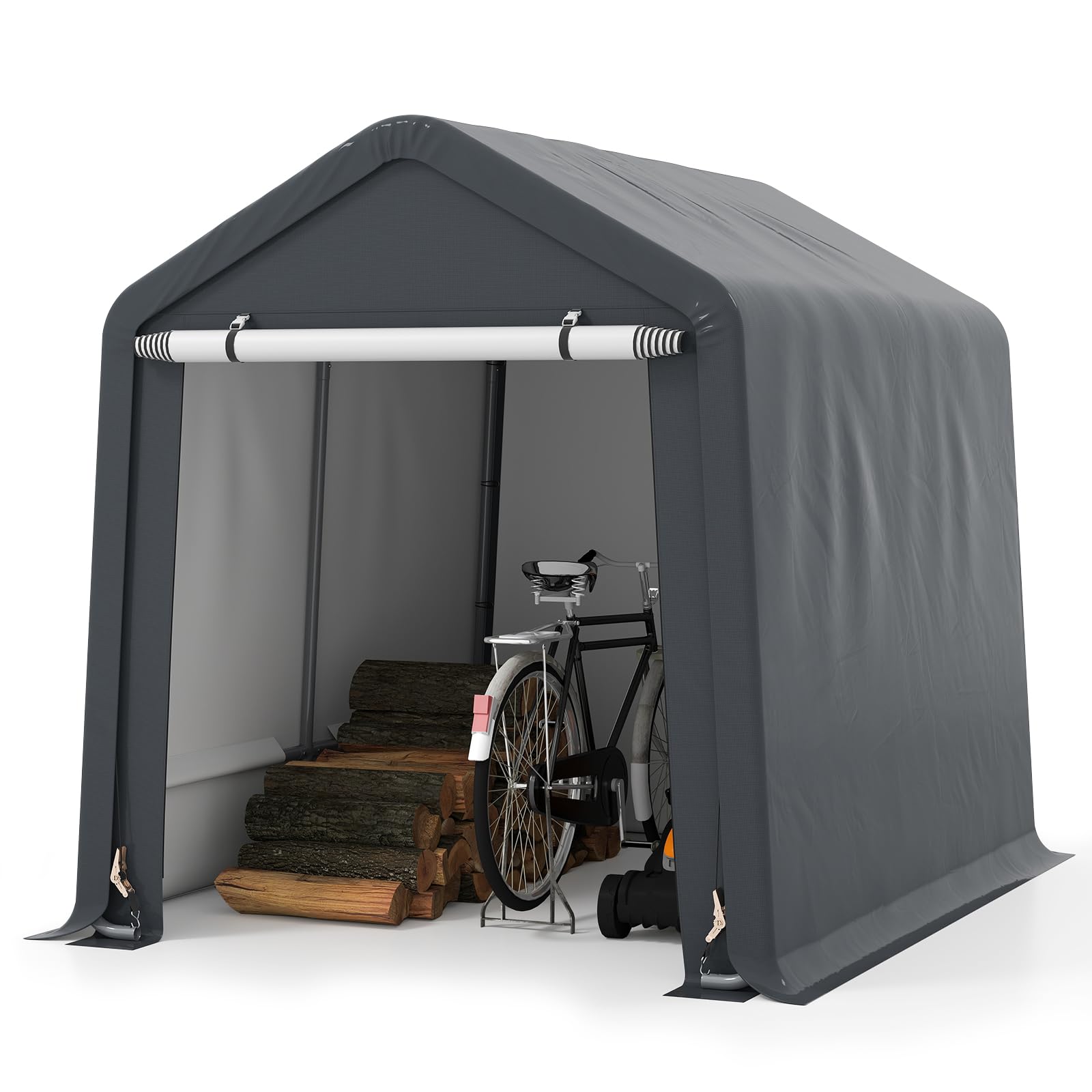 Amazon.com : Tangkula 8x6.5Ft Portable Shed, Outdoor Storage